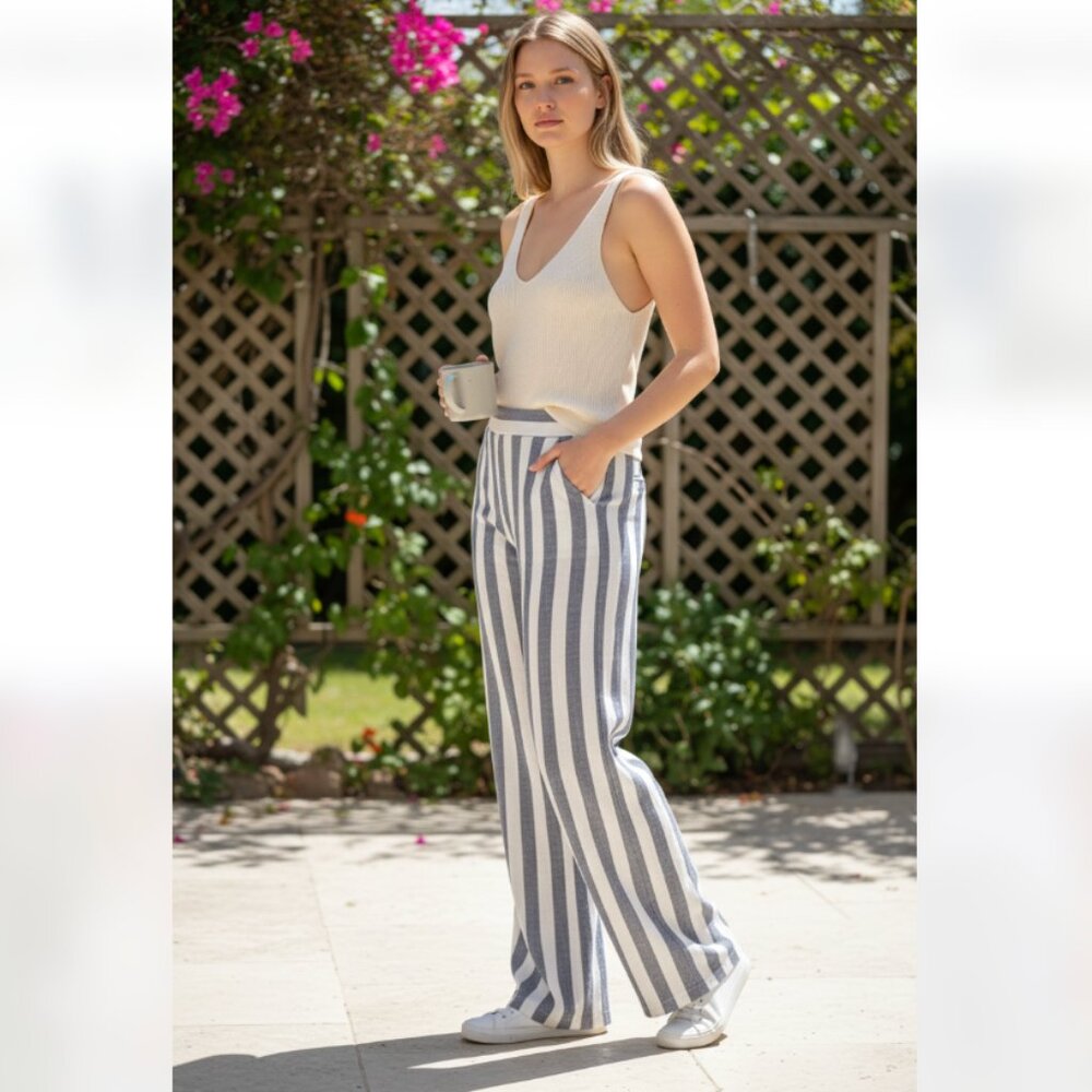 NWOT Banana Republic Women's Blue Petite Rowan Wide-leg Crop Pant
